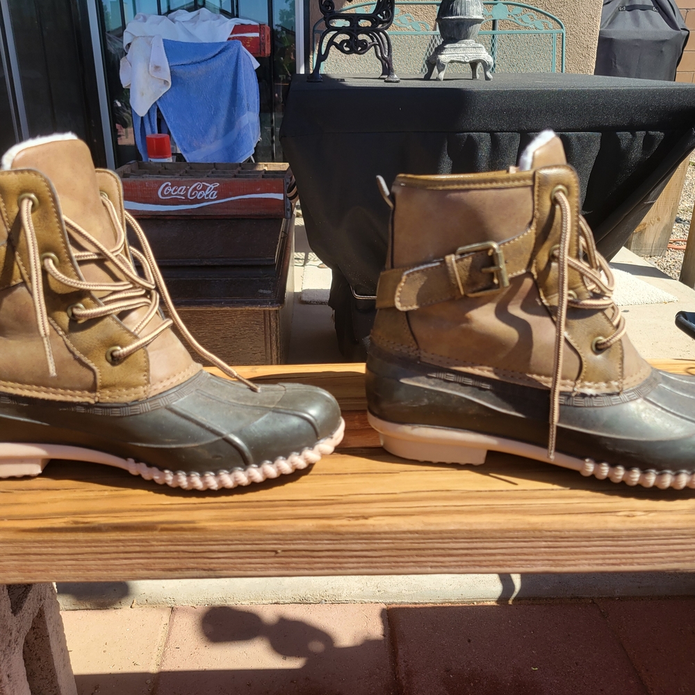Madden Girl Brown and Tan Winter Boots